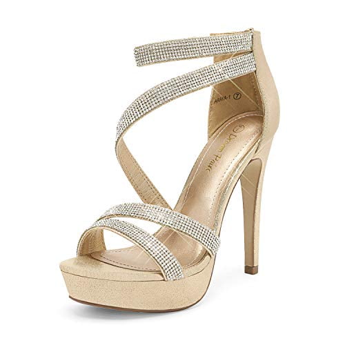 Details about / Women Open Toe Shoes Rhinestone Pearl Trendy Block High Heel Sandals Wedding Hot